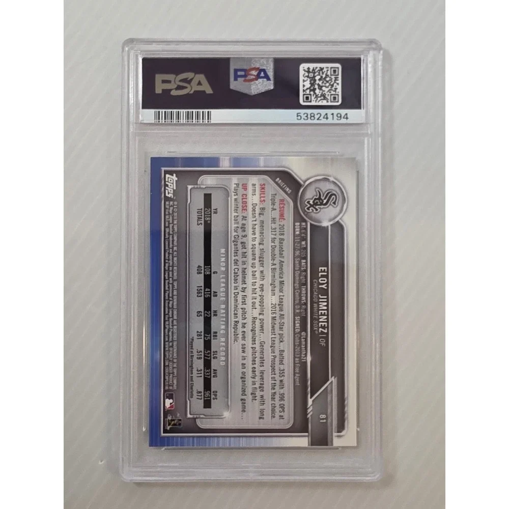 Bowman Chrome Eloy Jimenez Rookie Card PSA 10 Multi Excellent #81